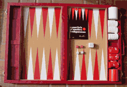 Crisloid Championship Backgammon Set in RED